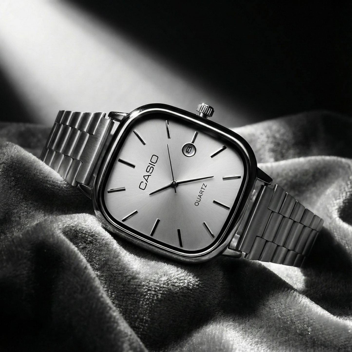 Casio Black Vintage Watch Pine Green Dial