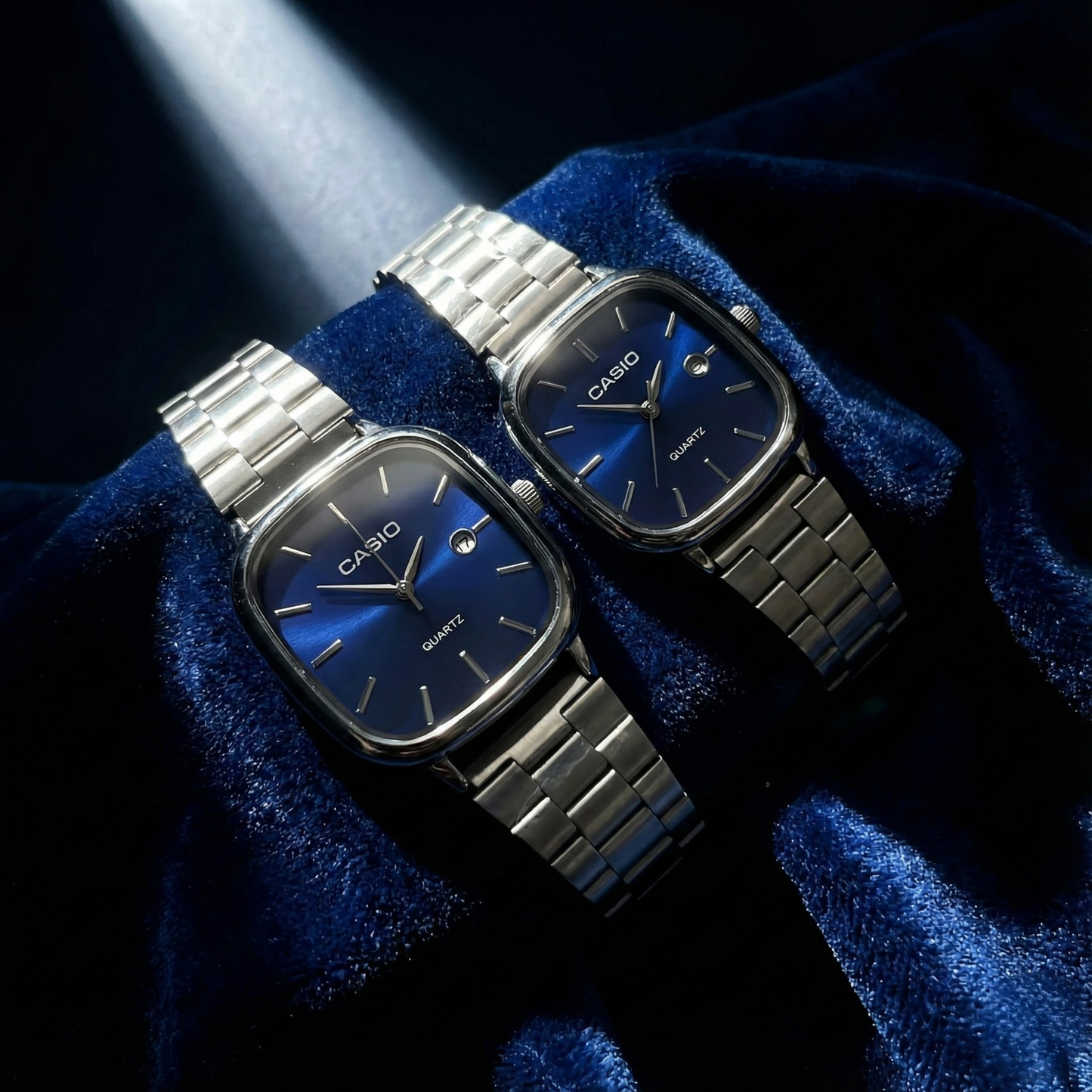 Casio Gray Vintage Watch Couple Set Pine Green Dial