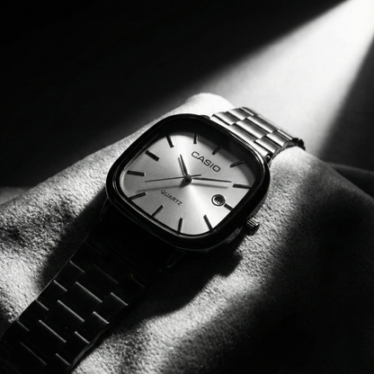 Casio Gray Vintage Watch Deep Navy Dial