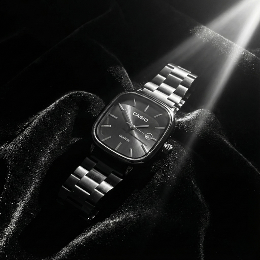 Casio Black Vintage Watch Midnight Black Dial