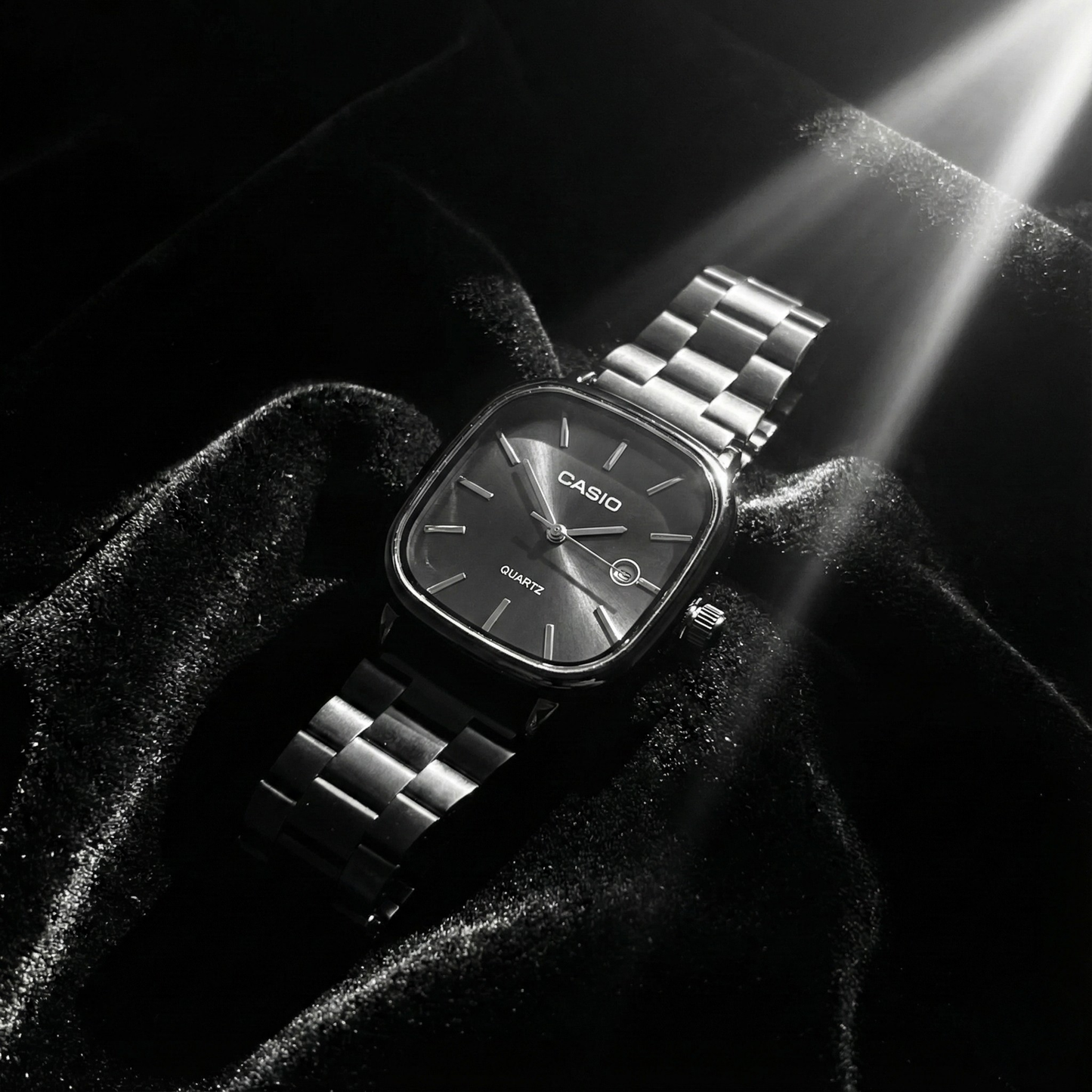 Casio Gray Vintage Watch Snow White Dial