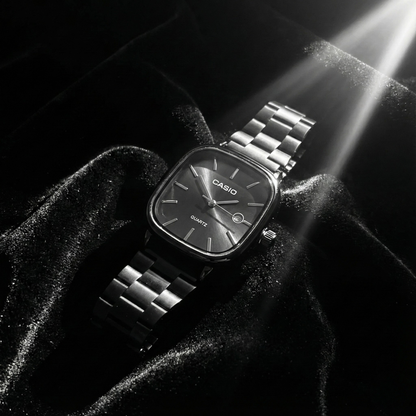 Casio Gray Vintage Watch Midnight Black Dial